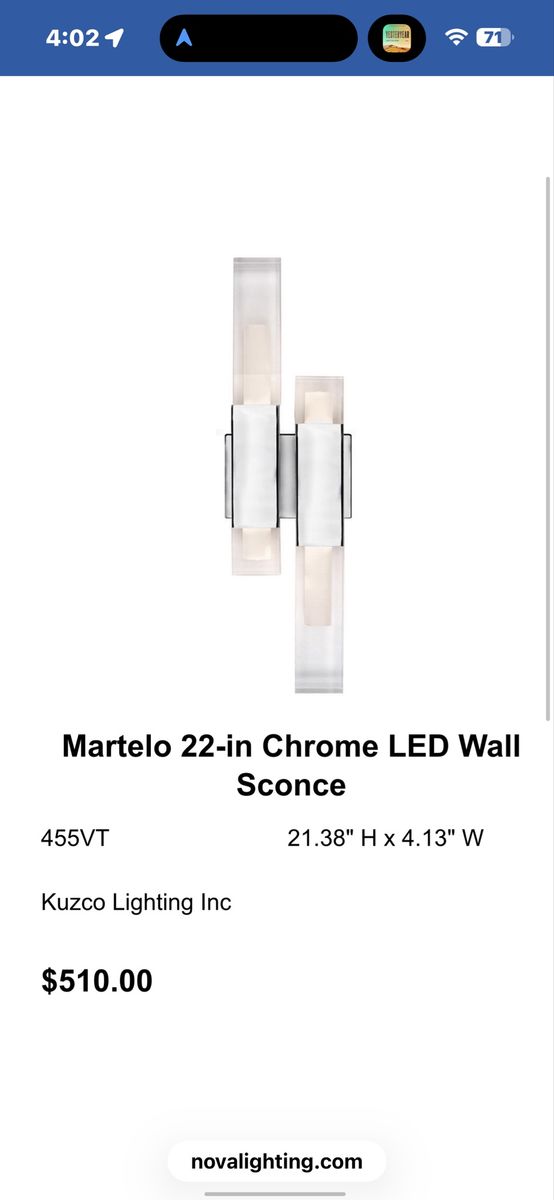 Chrome LED Wall Sconce