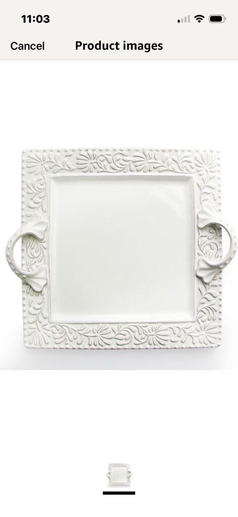 NEW American Atelier Bianca Leaf Square Platter
