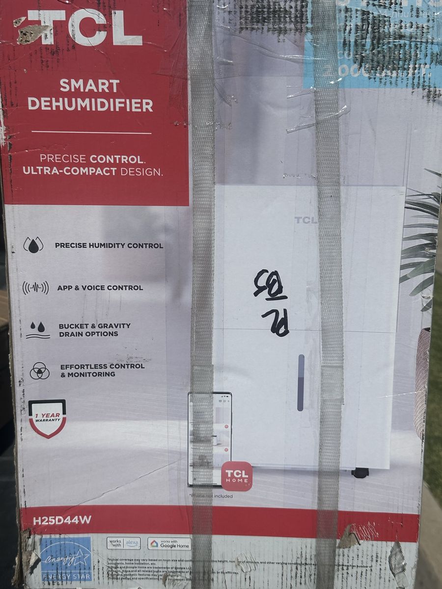 TCL H25D44W Smart Dehumidifier - Precise Control, App/Voice Control, Ultra-Compact Design