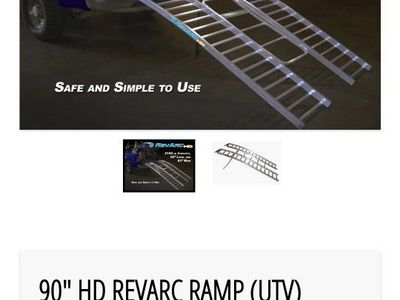 RevArc HD UTV Ramps, 90" Long x 64" Wide, 2100 lb Capacity, Aluminum Loading Ramps