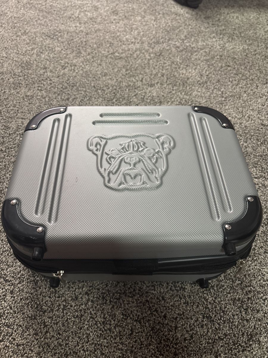 Unbranded Gray Hard Case with Bulldog Logo, TSA Lock, and Foam Interior