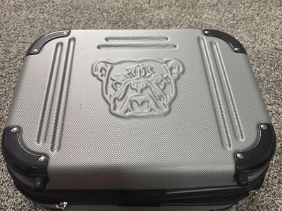 Unbranded Gray Hard Case with Bulldog Logo, TSA Lock, and Foam Interior