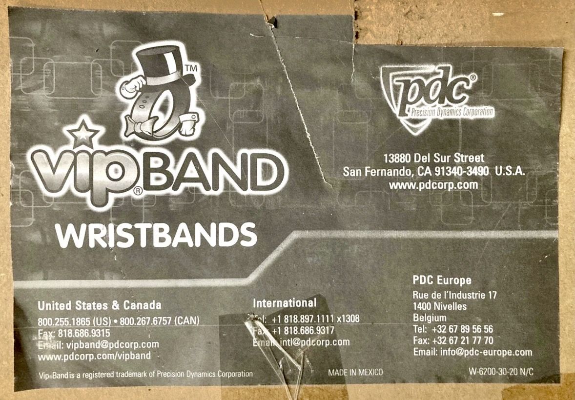 VIP Vinyl Wristband - 500 Blue