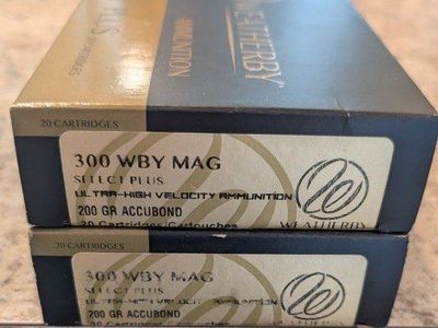 Weatherby Select Plus 300 Wby Mag 200 GR Accubond Ammunition - 2 Boxes (40 Cartridges Total)
