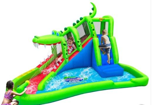 Crocodile Cave Adventure Water Slide 153.5in W x 204.7in L x 122in H 1872071 #102052