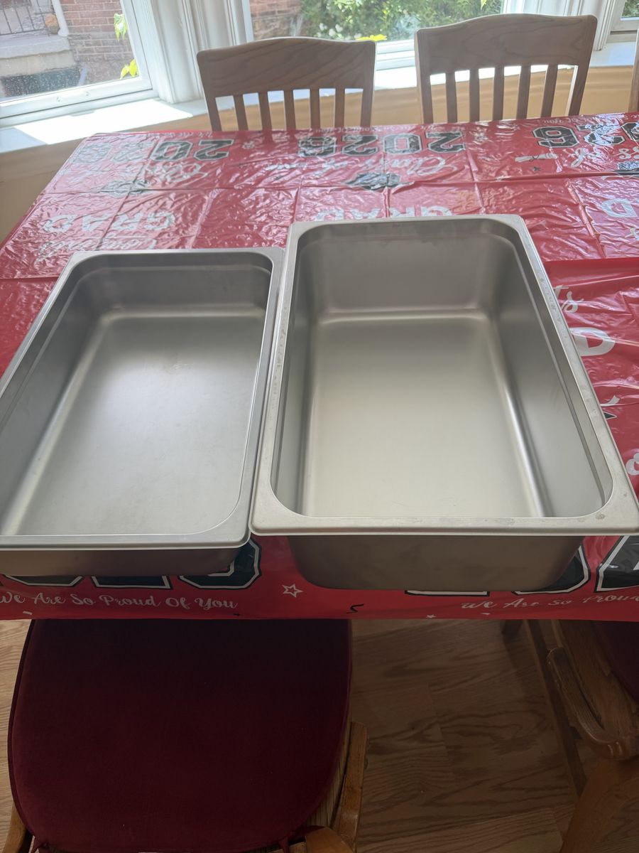 2 Stainless Steel Steaming Pans