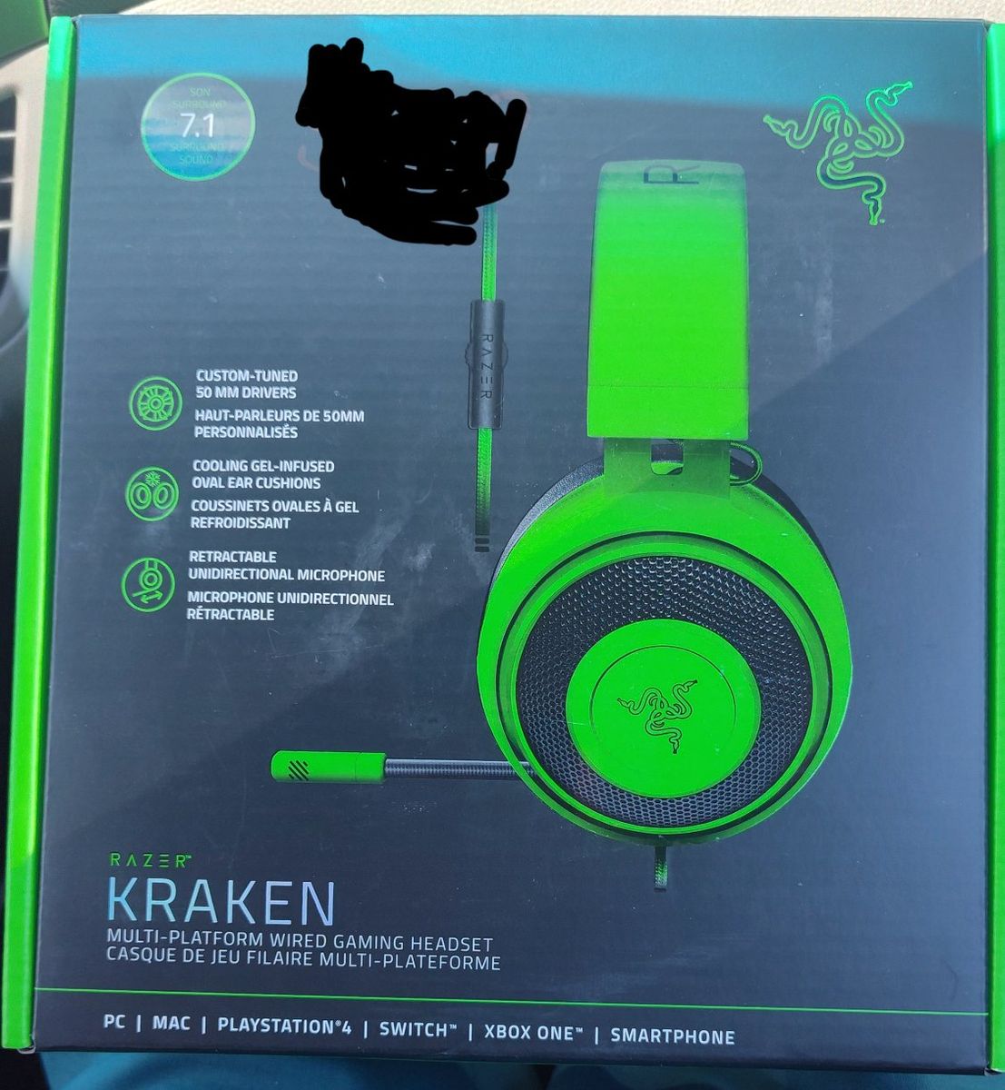 Razer Kraken Multi-Platform Wired Gaming Headset - 7.1 Surround Sound, Cooling Gel Ear Cushions