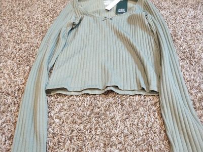 Wild Fable Green Ribbed Long Sleeve Top Size XS New with Tags