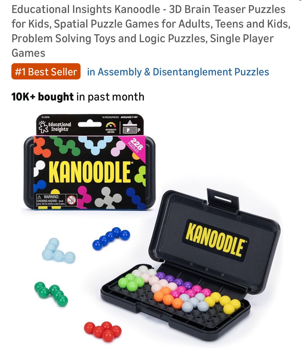 Kanoodle - 3D Brain Teaser Puzzles for Kids, New