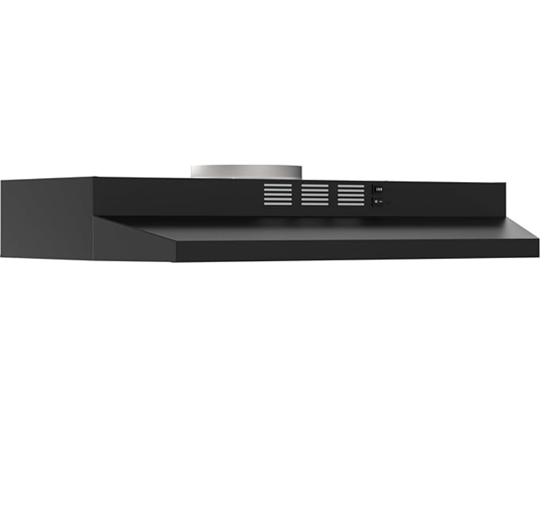 New - Black Range Hood - 30 Inch Under Cabinet with 2 Speed Exhaust Fan