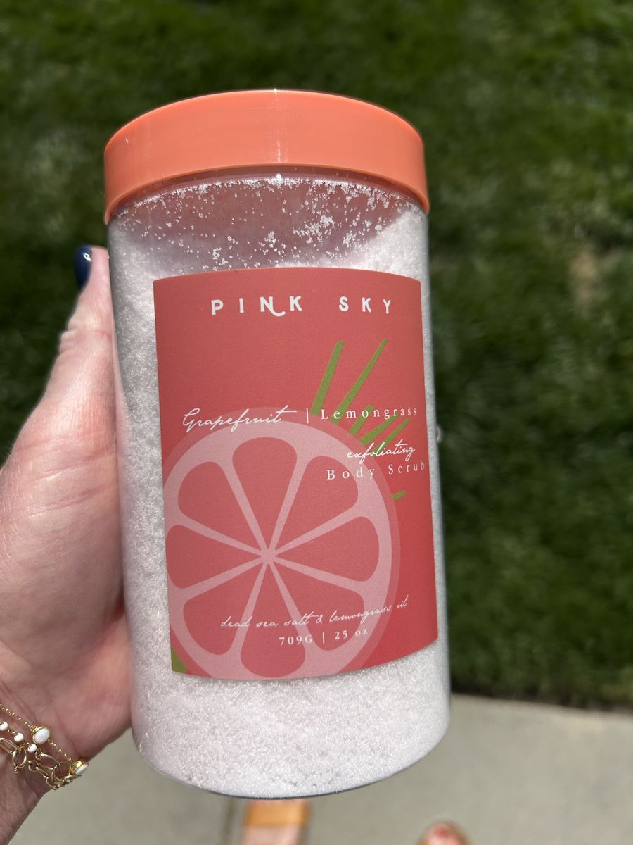 New Pink Sky 25 oz grapefruit lemongrass sugar scrub