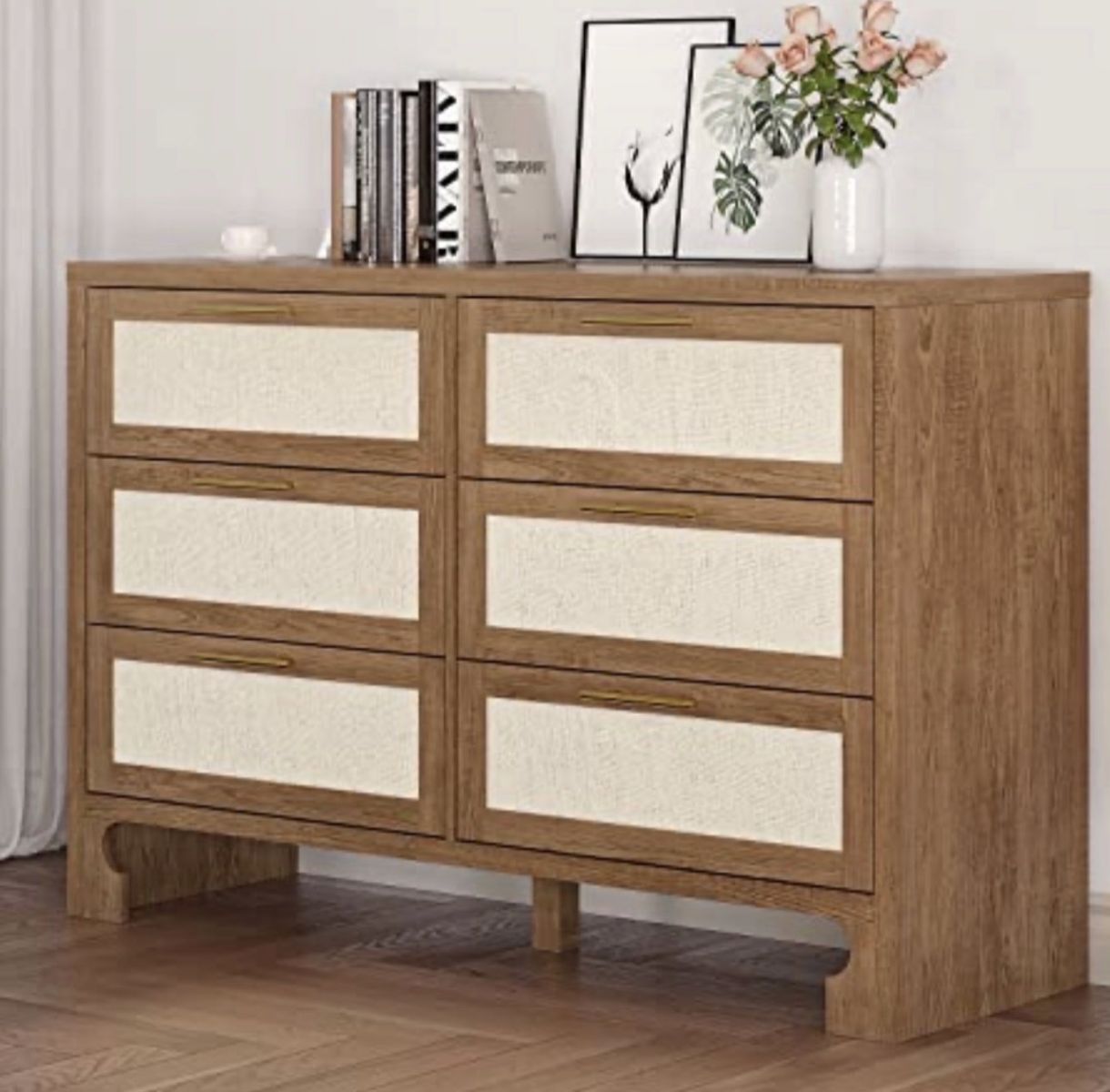 Garvee Dresser  with 6 Drawers, Burlap Design, Wooden Chest of Drawers ! I have 4 of these!