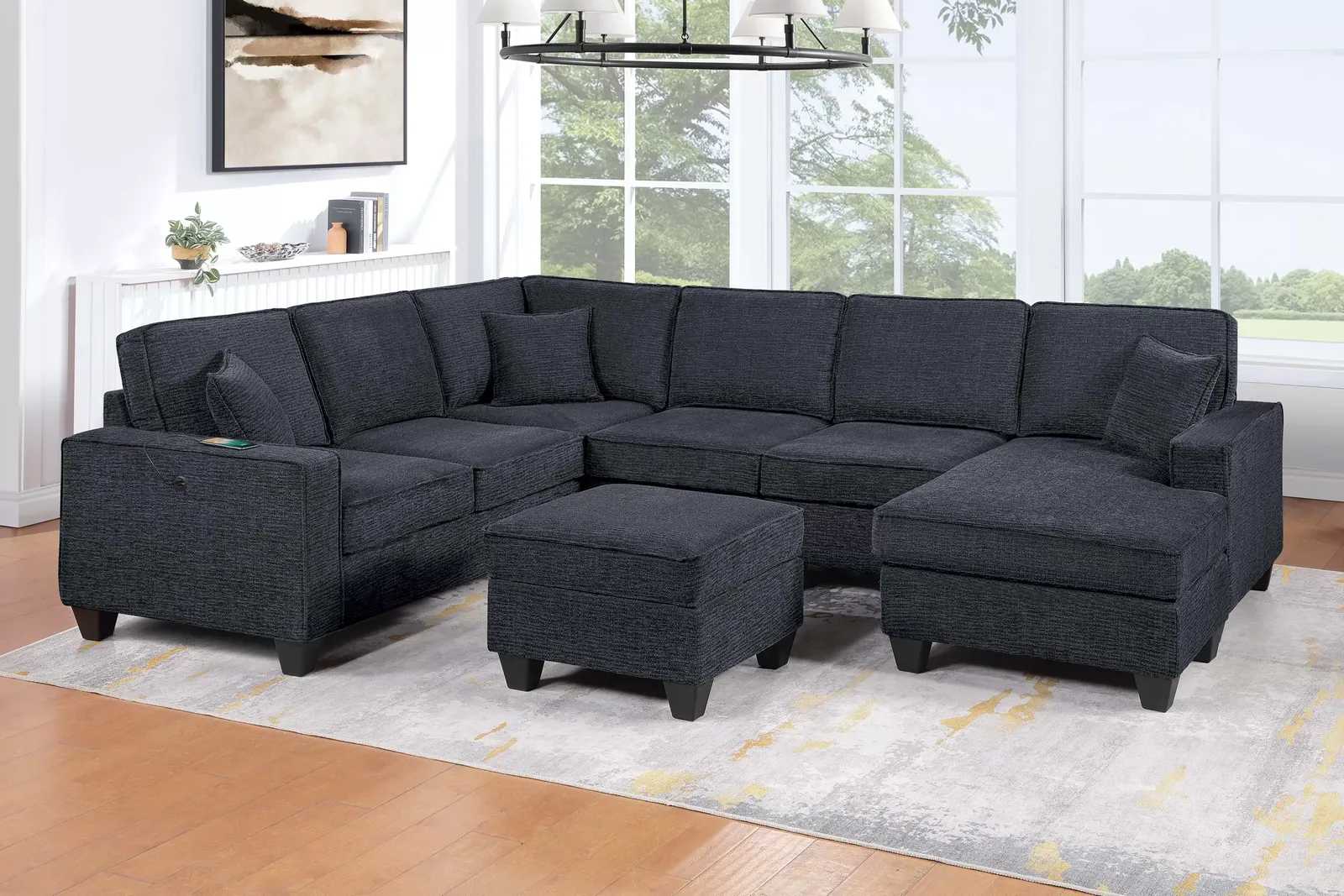 NEW SECTIONAL with OTTOMAN and PILLOWS - NEW IN BOX