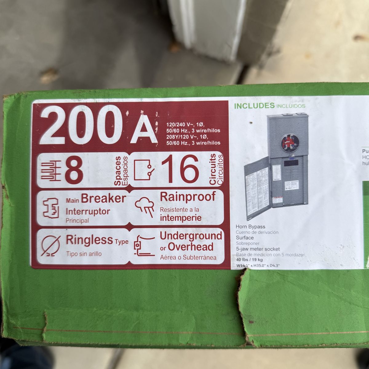 Square D Homeline 200A Meter Main Circuit Breaker