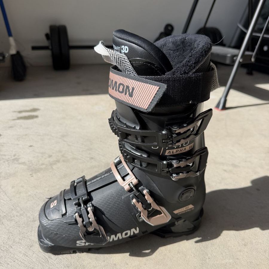 Salomon S/PRO Alpha W Ski Boots - Women's, Black/Rose Gold, Size 24/24.5, with inserts