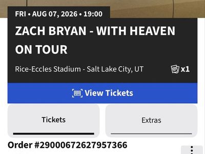 Zach Bryan Concert Ticket - Rice-Eccles Stadium - Aug 7, 2026 - FLRGA Floor GA