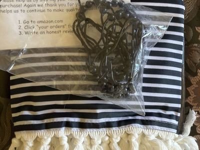 New Shower Curtan With Fringe And Curtain Hooks