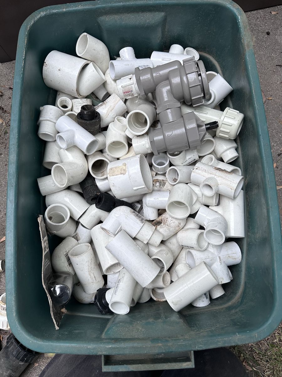 Bunch of pvc irrigation fittings