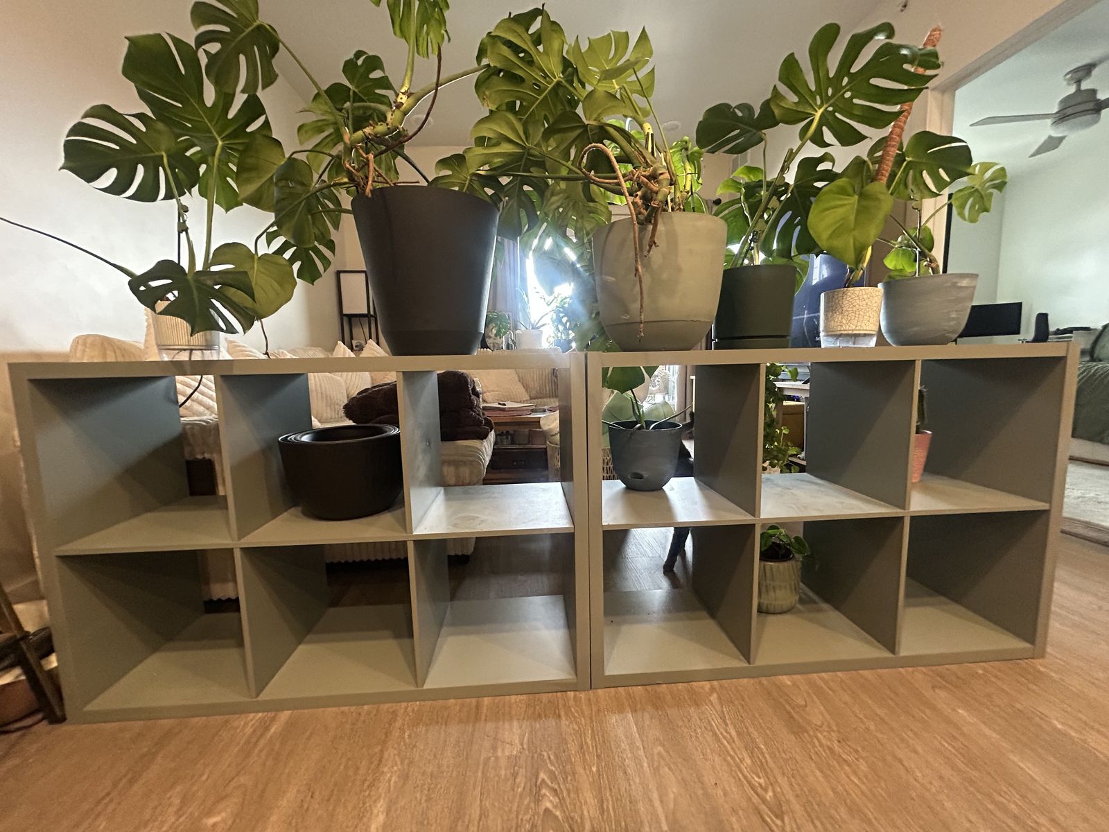 2 bookshelves