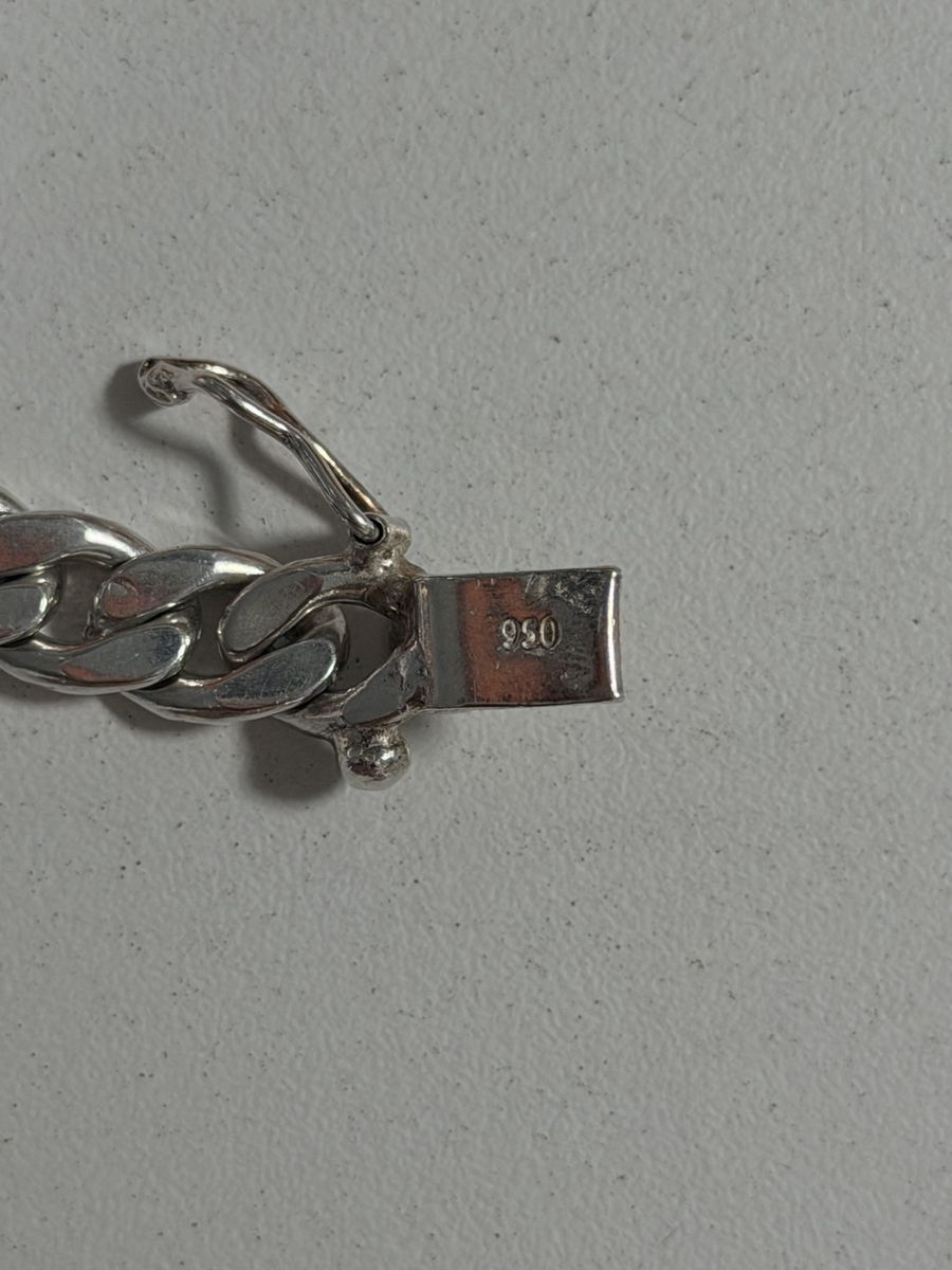 950 Sterling Silver Cuban Link Bracelet 7mm 33.7g 22cm / 8.7in