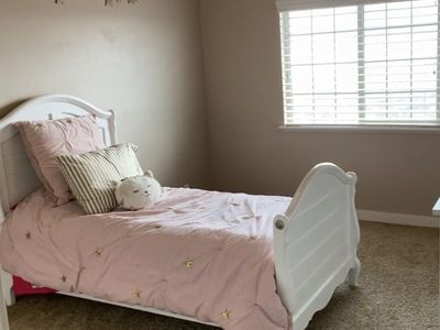 Girls white bedframe and matching nightstand