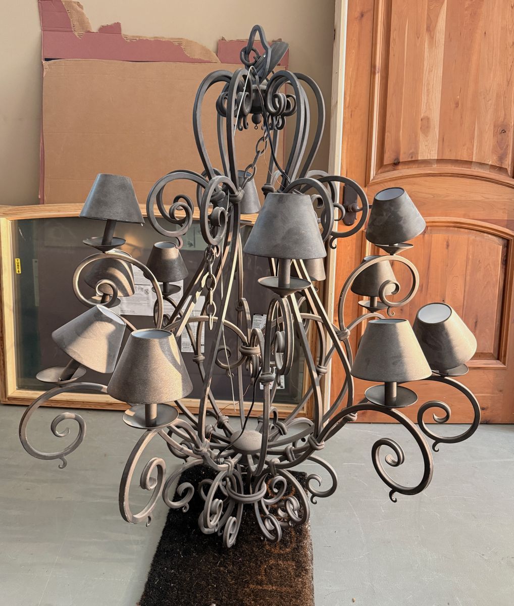 Large Tuscan Metal Multi-Tier Chandelier