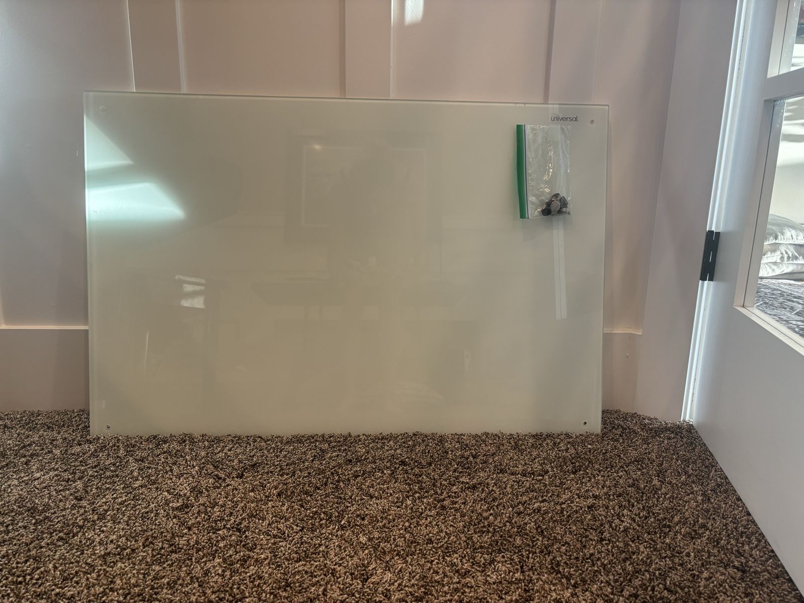 Universal Glass Dry Erase Whiteboard with Mounting Hardware