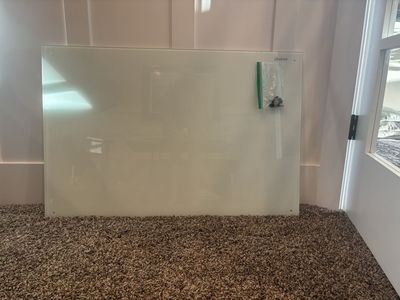 Universal Glass Dry Erase Whiteboard with Mounting Hardware