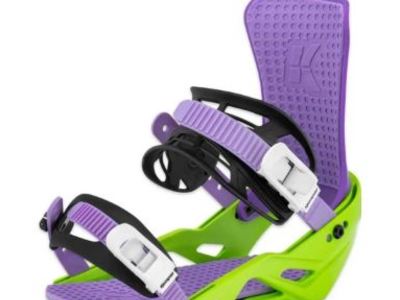 Kemper Freestyle Snow Board Bindings M/L Eggplant Purple/Lime Green