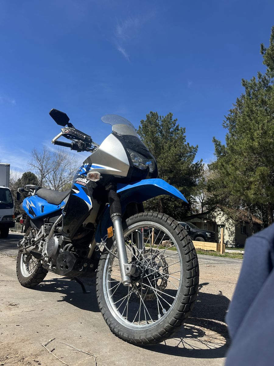 Kawasaki KLR 650 Dual Sport Motorcycle - Blue & Silver