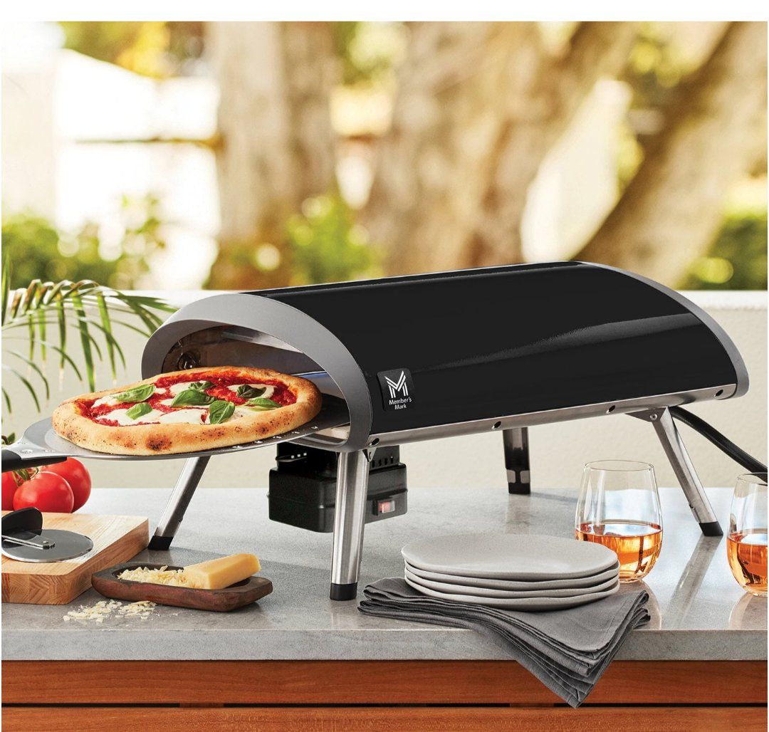 Member's Mark Portable Outdoor Pizza Oven - Gas Powered with Carry Bag, Black/Silver