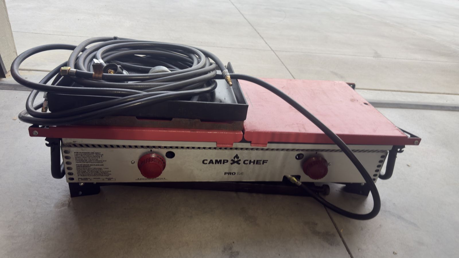 Pro 14 camp chef 2 burner stove and flattop