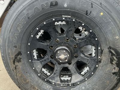 Hartland ST235/85R16 Trailer Tire Mounted on Black Custom Rim