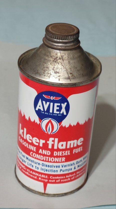 Vintage Aviex Kleer Flame Cone Top Can Gas Oil