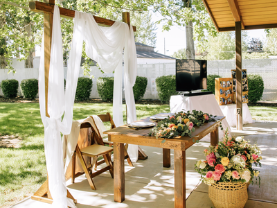 6 Panels White Chiffon Wedding Arch Draping Fabric (18FT Each)