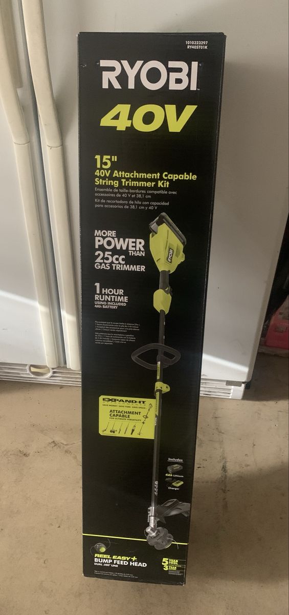 Ryobi 40V 15" Attachment Capable String Trimmer Kit