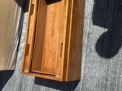 Wooden Under-Bed Storage Drawer on Casters - 32.5" L x 24" W x 10" H, Natural Wood Finish