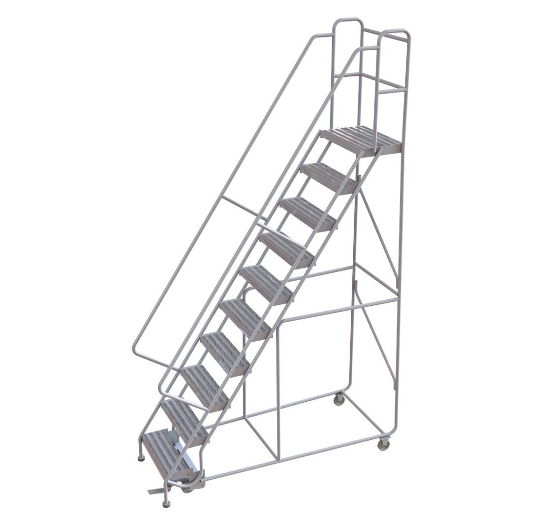 HALF PRICE OF RETAIL! BRAND NEW* TriArc  10-Step ALUMINUM rolling staircase ladder DELIVERY AVAILABLE!