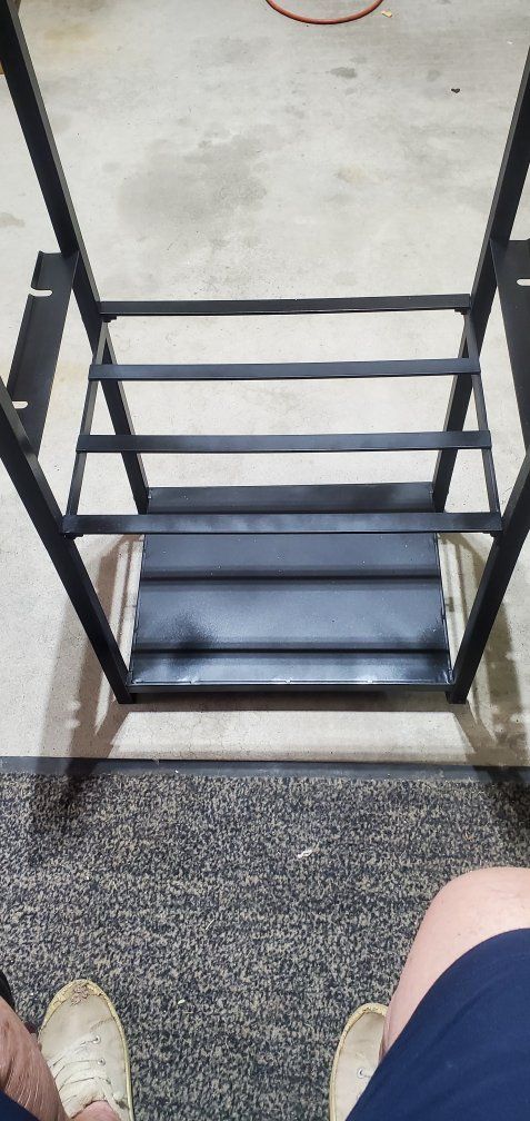Black Metal Firewood Log Rack with Tool Holder