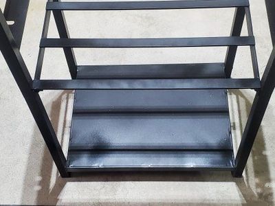 Black Metal Firewood Log Rack with Tool Holder