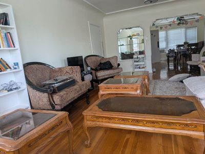 Vintage Wood Coffee Table + 3 Matching Side Tables
