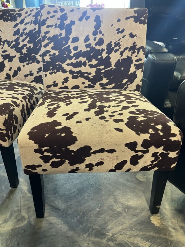 2 Cow Print Chairs