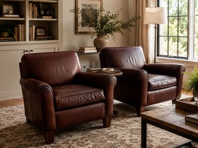 Mitchell Gold + Bob Williams Leather Club Chairs | Pair | Pottery Barn