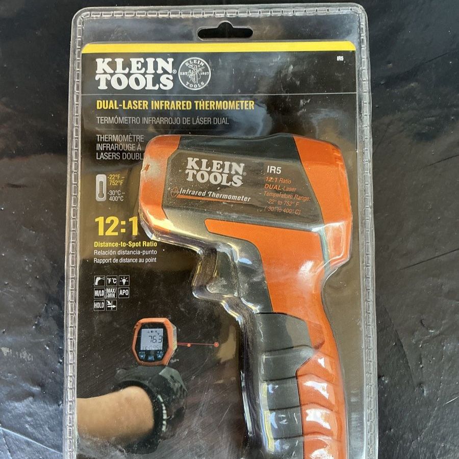 Klein Tools IR5 Dual-Laser Infrared Thermometer -22°F to 752°F 12:1 Ratio New