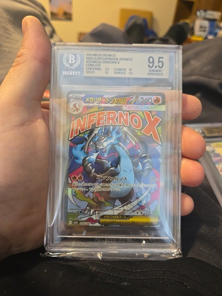 Beckett 9.5 Gem Mint 2025 Mega Dream EX Japanese #223 Mega Charizard X EX MACOR Pokemon Card