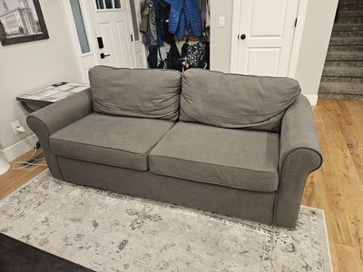 Gray Fabric Sofa Couch and Loveseat