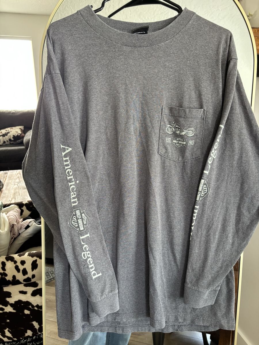 Harley-Davidson Men's Long Sleeve Pocket Tee - Gray