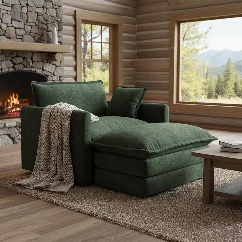 Homy Casa HEAT 41.4 in. Sectional, Hunter Green