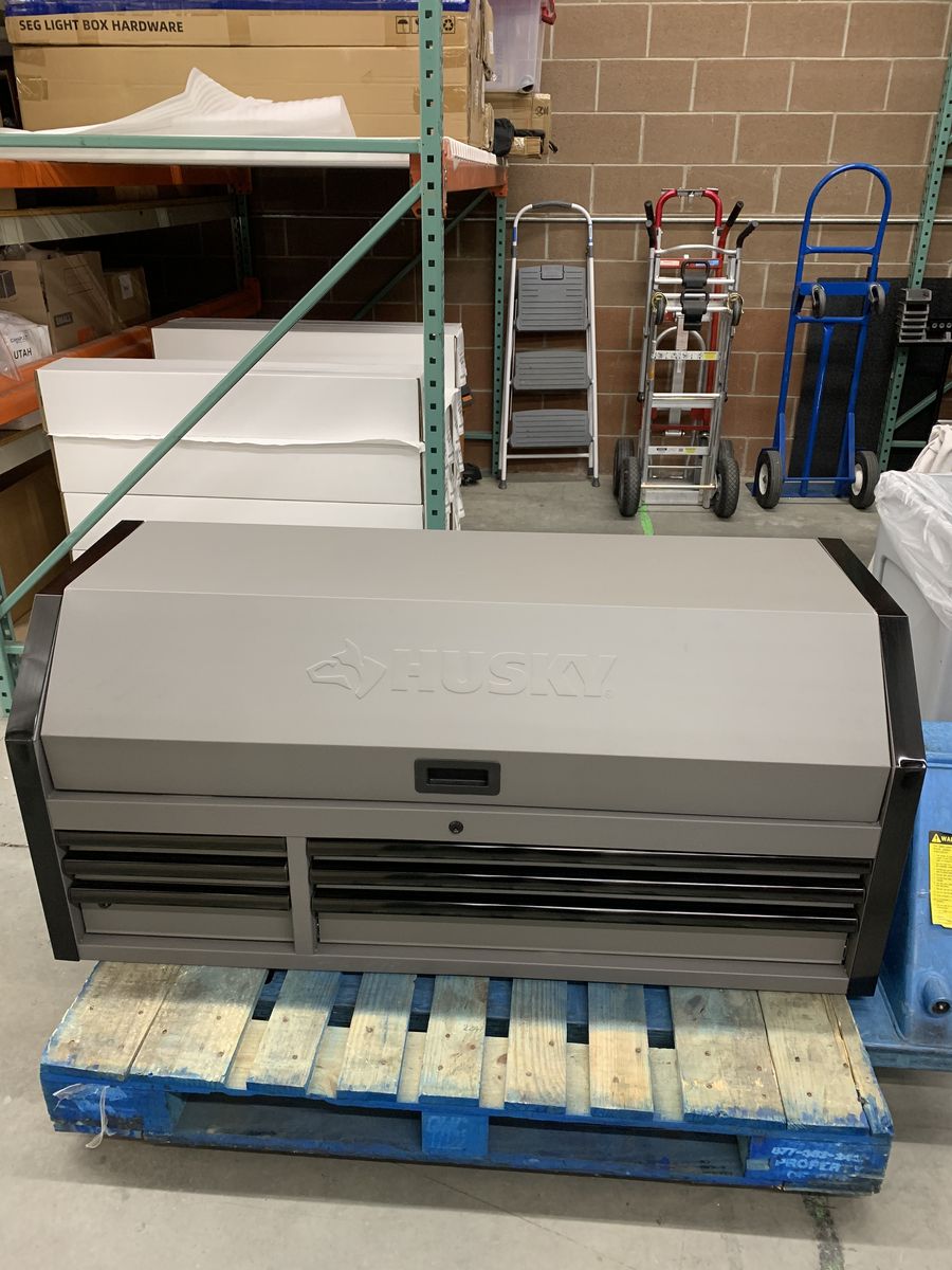 Husky Heavy-Duty 52 in. W x 20 in. D 6-Drawer Matte Gray Steel Top Tool Chest