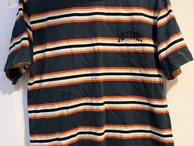 Welcome Skateboards Striped Short Sleeve T-Shirt - Men's M